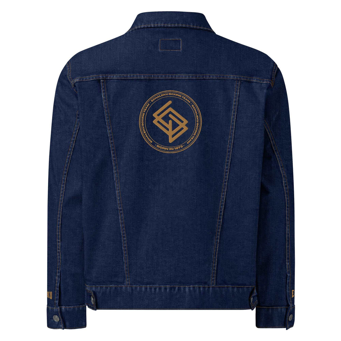 Denim jacket HOMBRE bordada Echaleku Boxing Team Classic Denim y oro viejo - Echaleku Boxeo