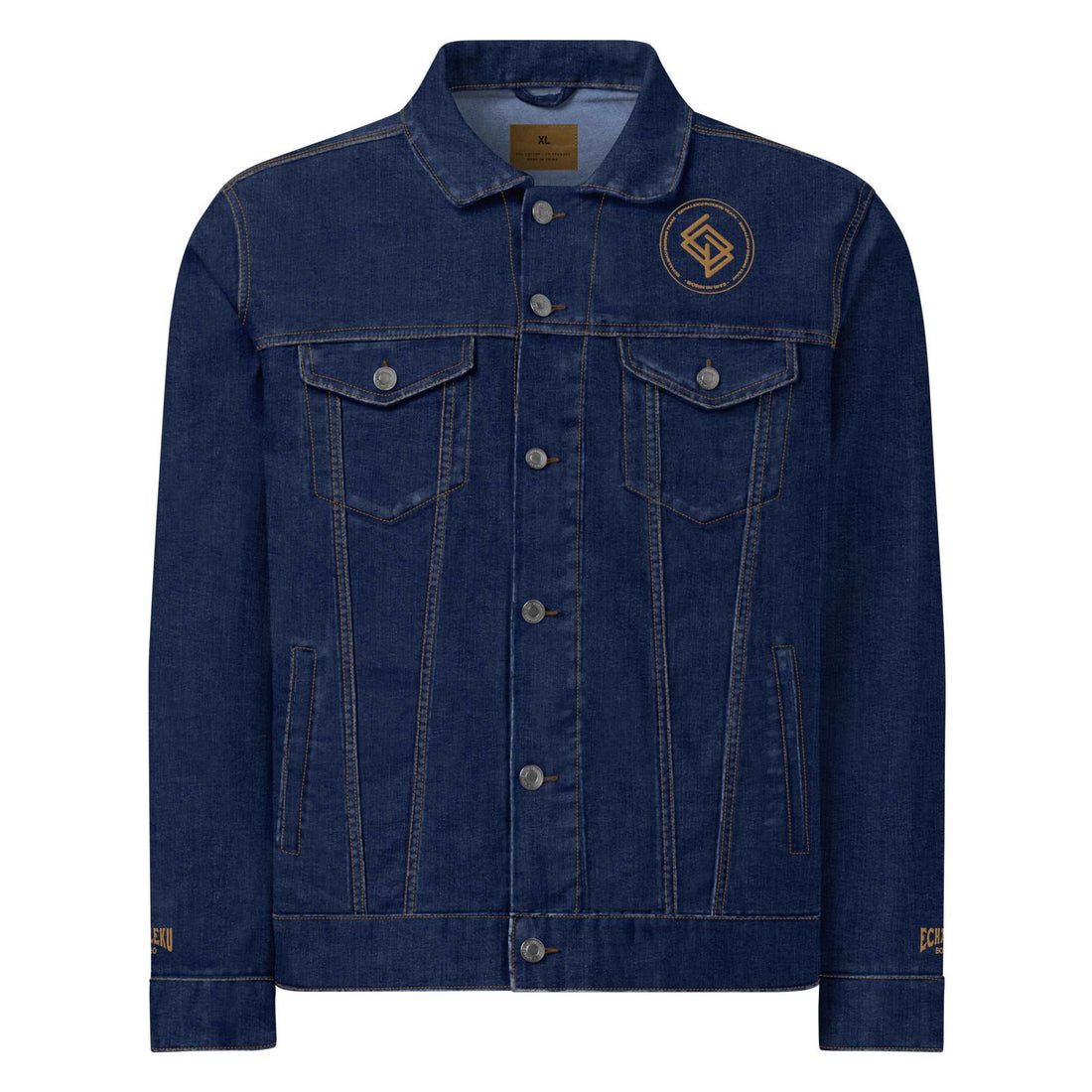 Denim jacket HOMBRE bordada Echaleku Boxing Team Classic Denim y oro viejo - Echaleku Boxeo