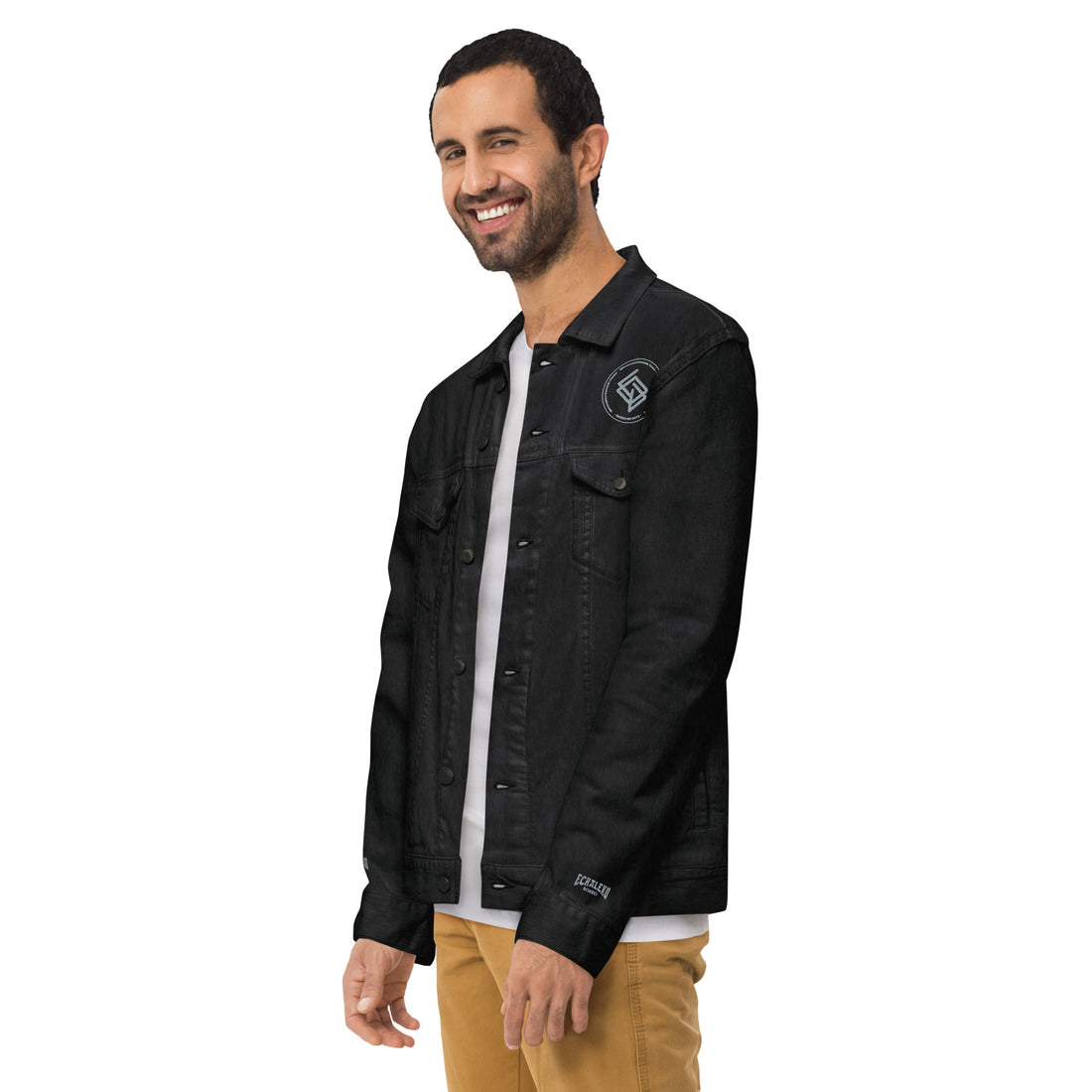 Denim jacket HOMBRE bordado Echaleku Boxing Team Negro y gris - Echaleku Boxeo