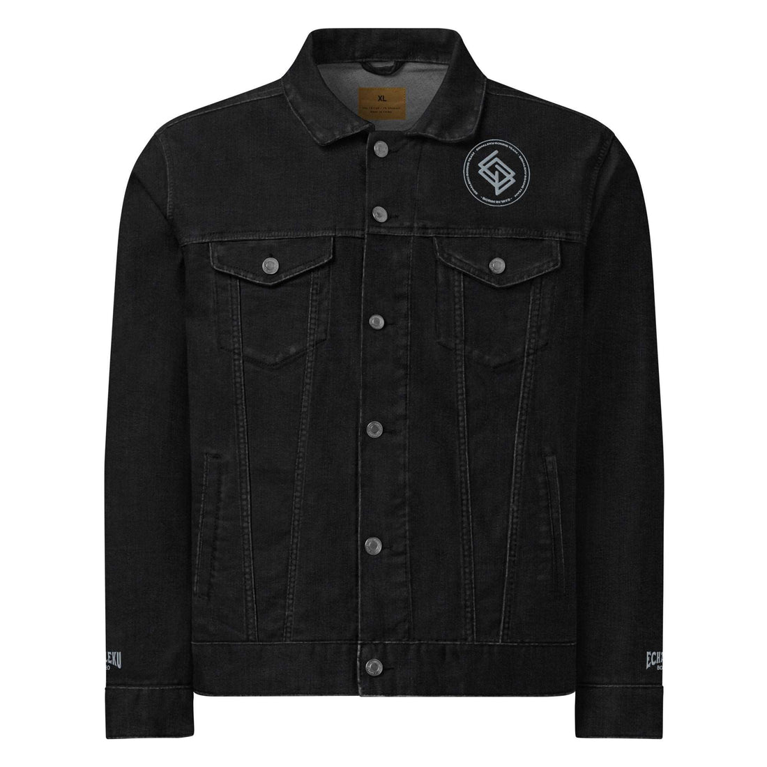 Denim jacket HOMBRE bordado Echaleku Boxing Team Negro y gris - Echaleku Boxeo