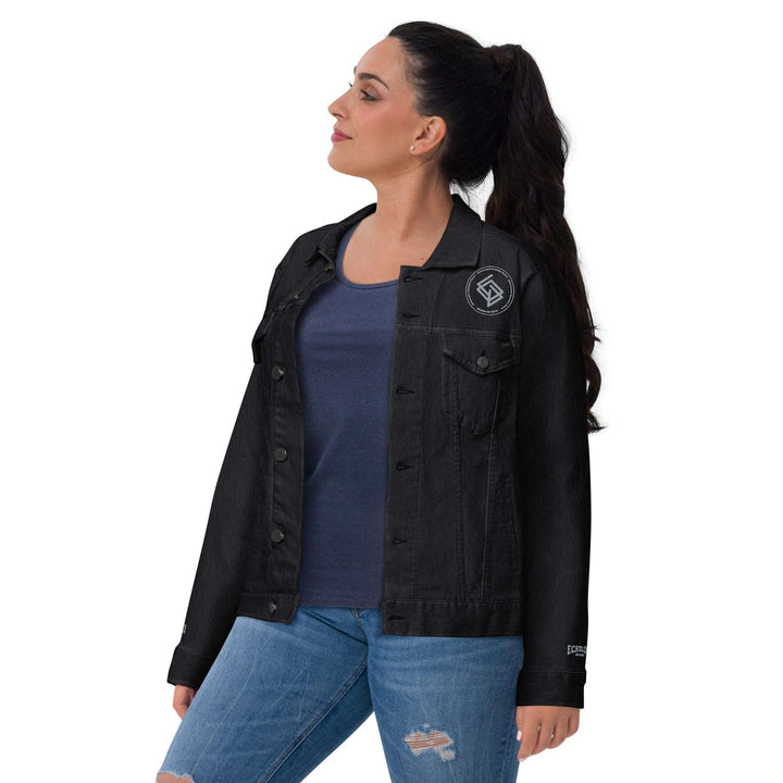 Denim jacket MUJER bordado Echaleku Boxing Team Negro y gris - Echaleku Boxeo