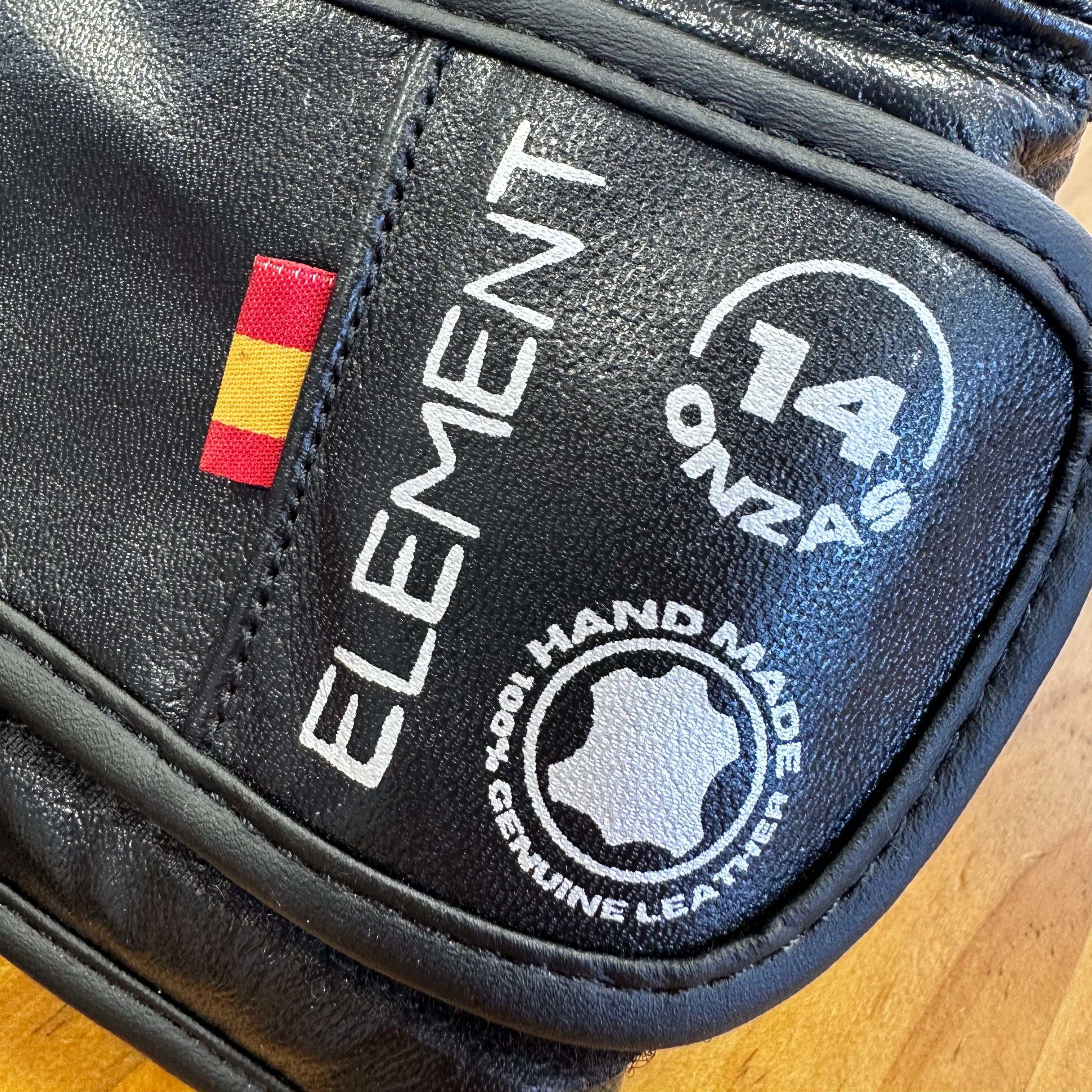 GUANTES PREMIUM ELEMENT ENTRENAMIENTO BOXEO AMATEUR: Negro y Plateado