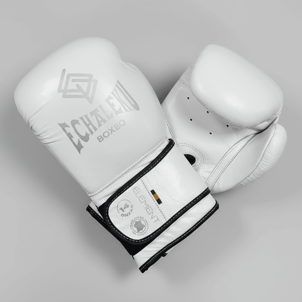 GUANTES PREMIUM ELEMENT ENTRENAMIENTO BOXEO AMATEUR: Blanco y Plateado. PREVENTA EXCLUSIVA ENTREGA EN ENERO 2026