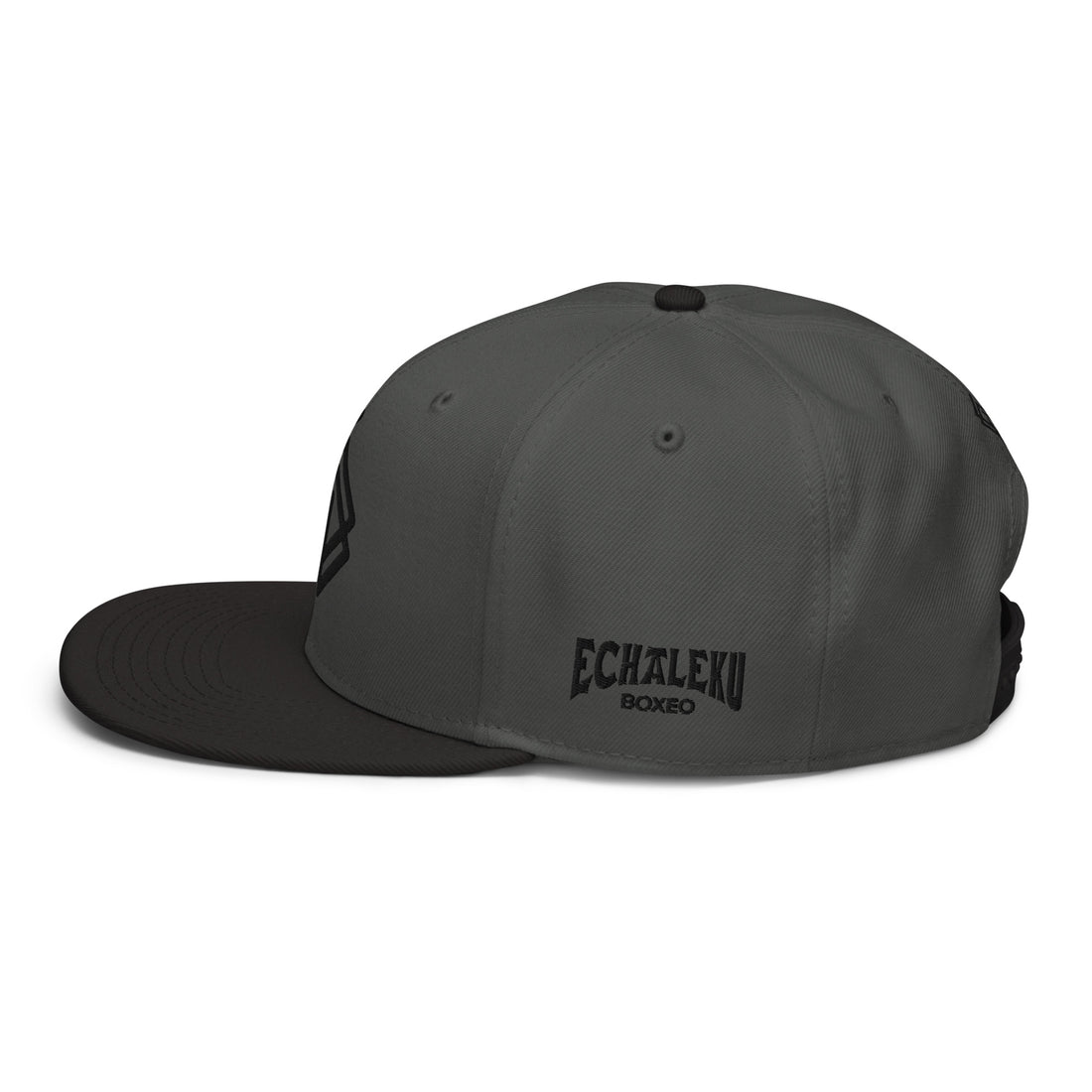 Gorra Echaleku Boxeo RING Snapback Hat Bicolor Gris y detalles en Negro - Echaleku Boxeo