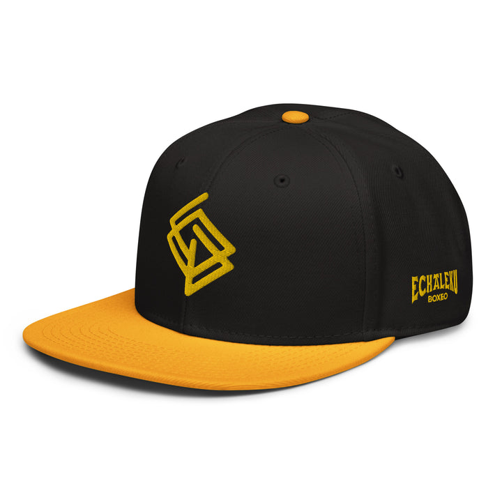 Gorra Echaleku Boxeo RING Snapback Hat Bicolor Negra y detalles en Dorado - Echaleku Boxeo