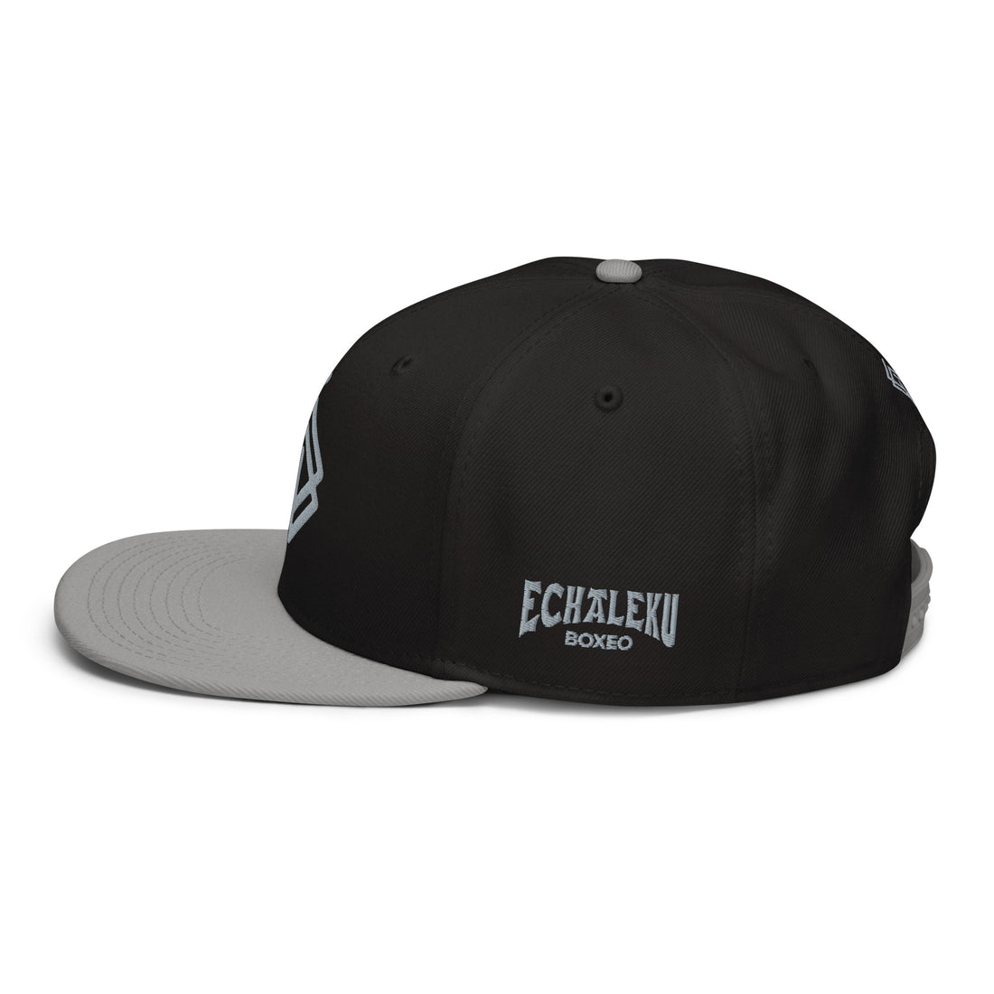 Gorra Echaleku Boxeo RING Snapback Hat Bicolor Negra y detalles en Gris - Echaleku Boxeo