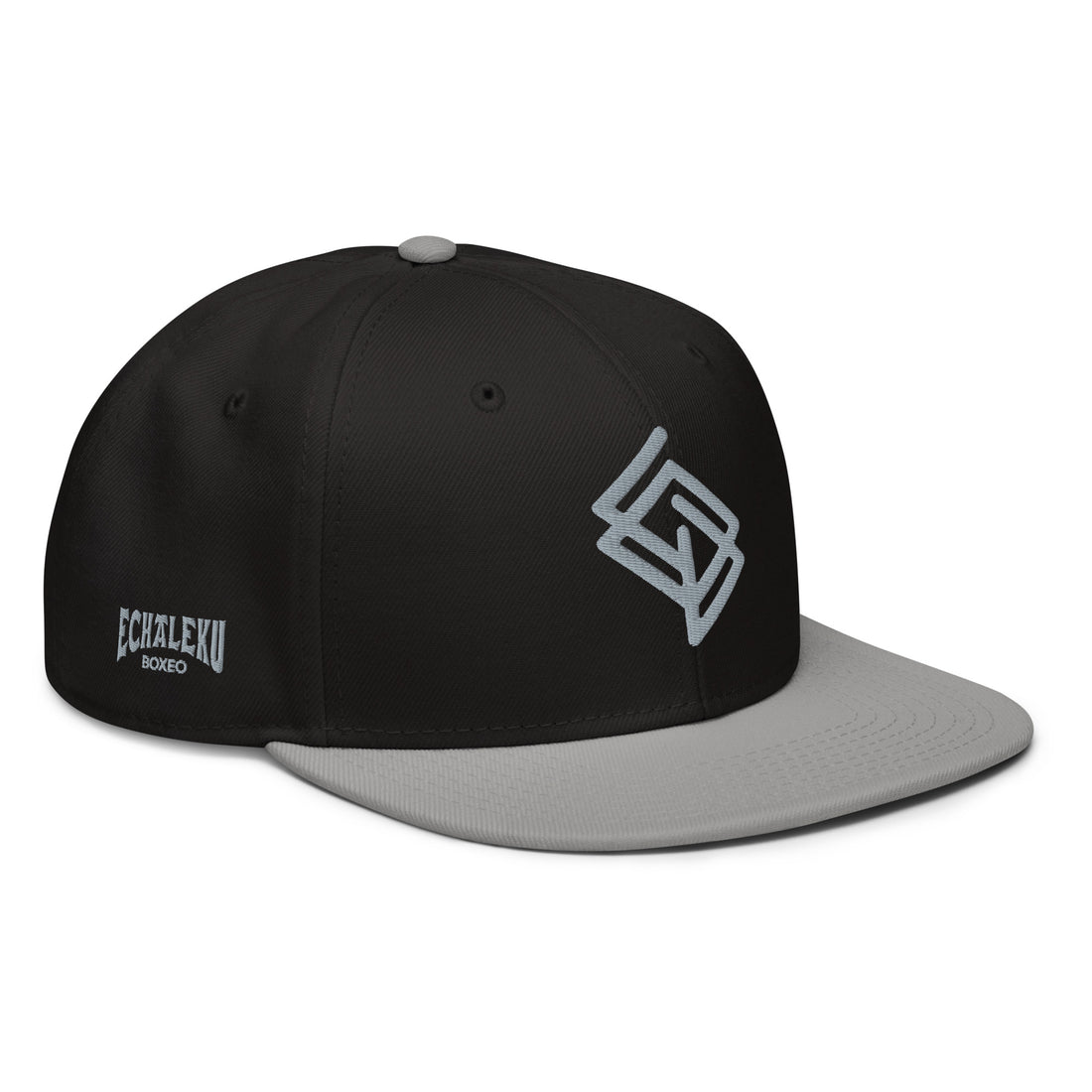 Gorra Echaleku Boxeo RING Snapback Hat Bicolor Negra y detalles en Gris - Echaleku Boxeo