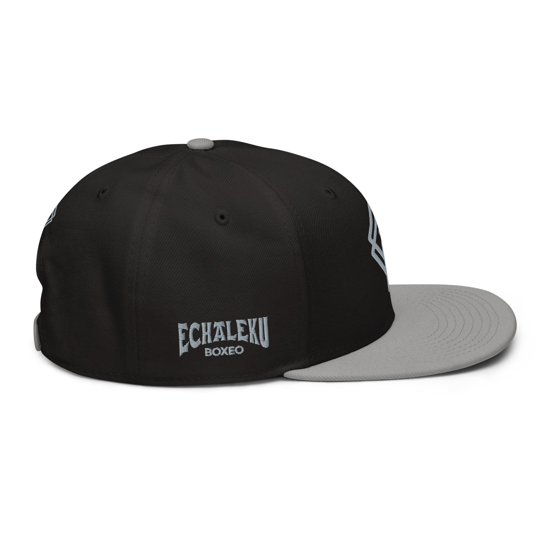 Gorra Echaleku Boxeo RING Snapback Hat Bicolor Negra y detalles en Gris - Echaleku Boxeo