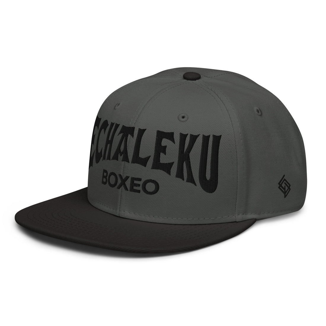 Gorra Echaleku Boxeo Snapback Hat Bicolor Gris y detalles en Negro - Echaleku Boxeo