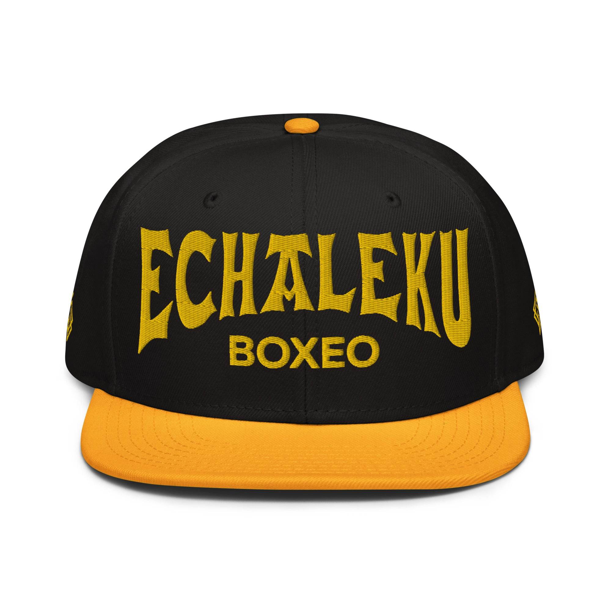 Gorra Echaleku Boxeo Snapback Hat Bicolor Negra y detalles en Dorado - Echaleku Boxeo