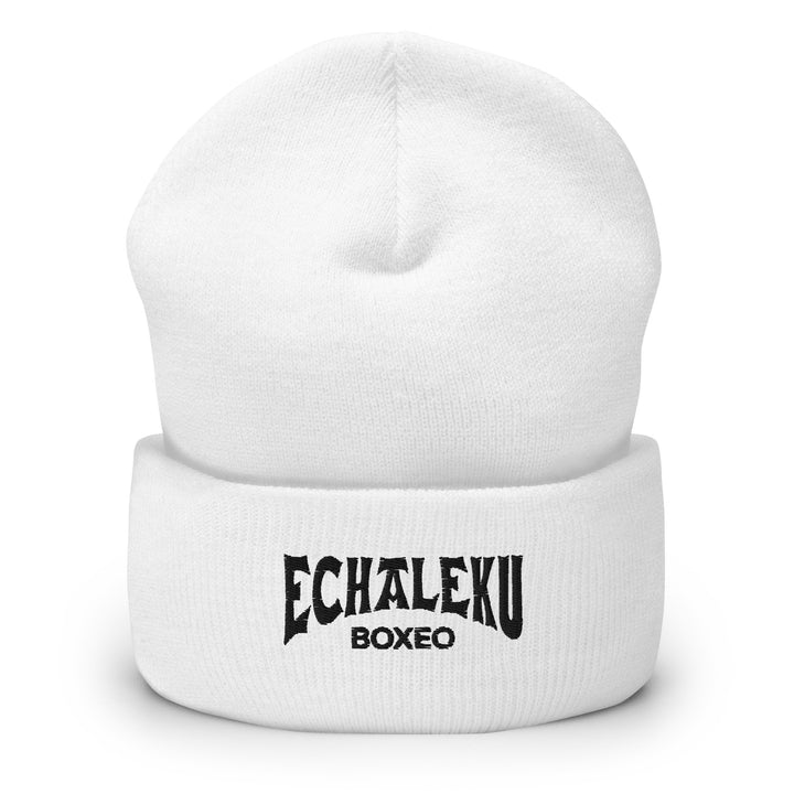 Gorro invierno BORDADO tejido hipoalergénico Echaleku Boxeo Blanco y negro M - Echaleku Boxeo