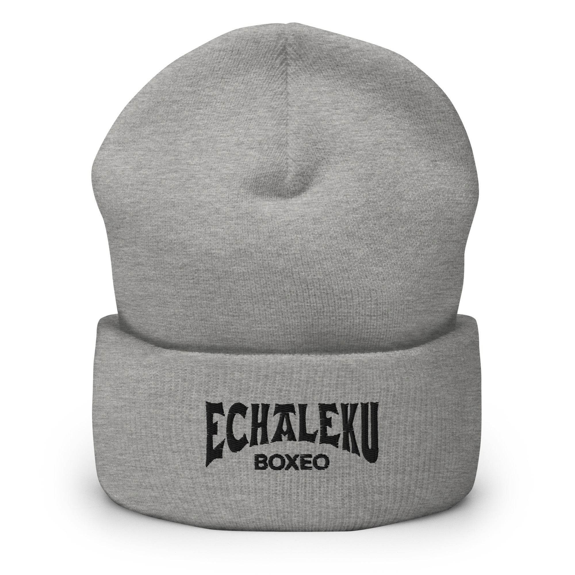 Gorro invierno BORDADO tejido hipoalergénico Echaleku Boxeo Gris y negro H - Echaleku Boxeo