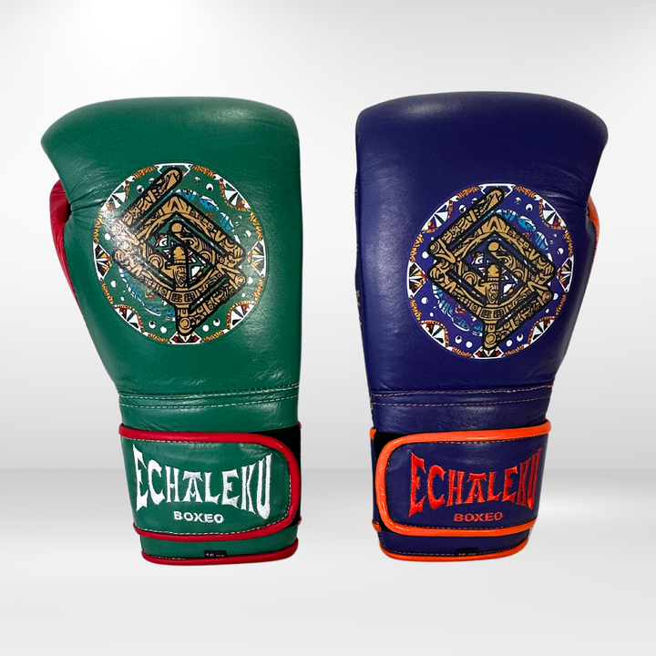 Handmix (AZTECA). Verde y Rojo + Morado y Naranja - Echaleku Boxeo