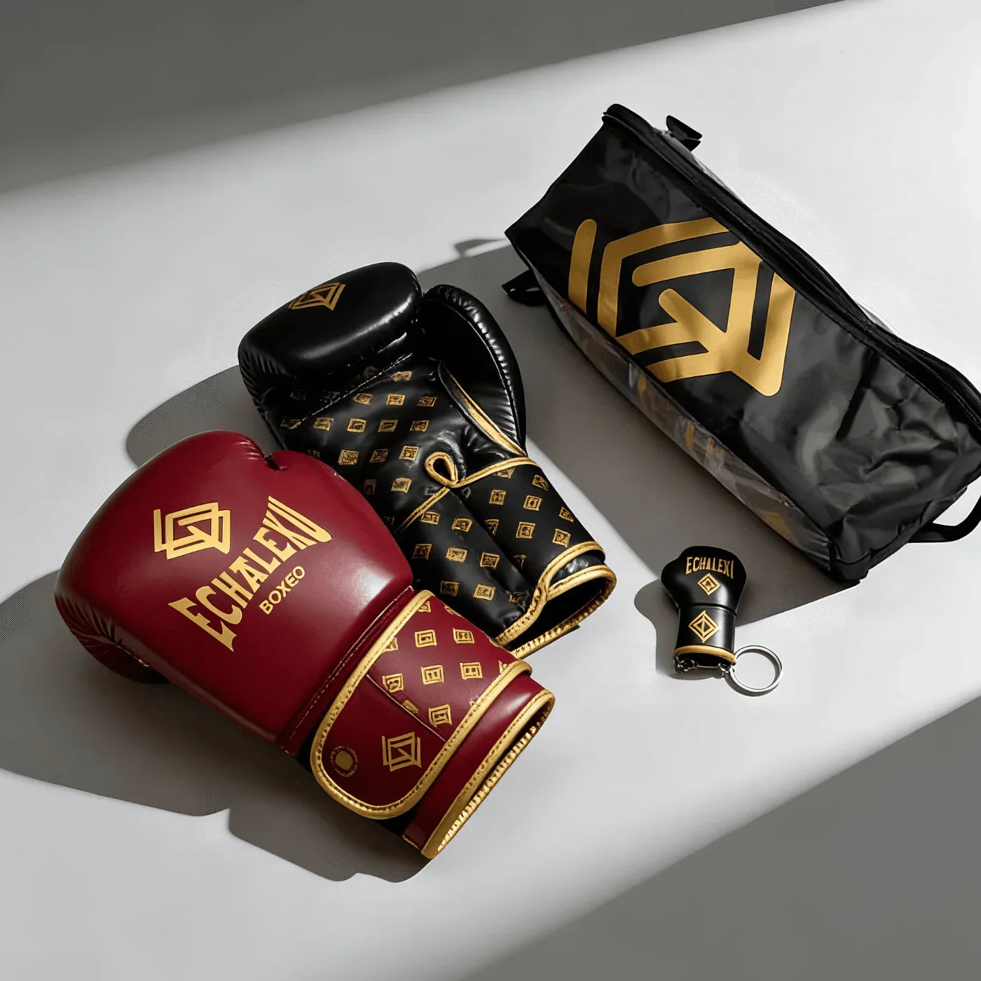 Handmix. GUANTES PREMIUM ENTRENAMIENTO BOXEO AMATEUR: Negro/Burdeos + Dorado (V3.0) - Echaleku Boxeo