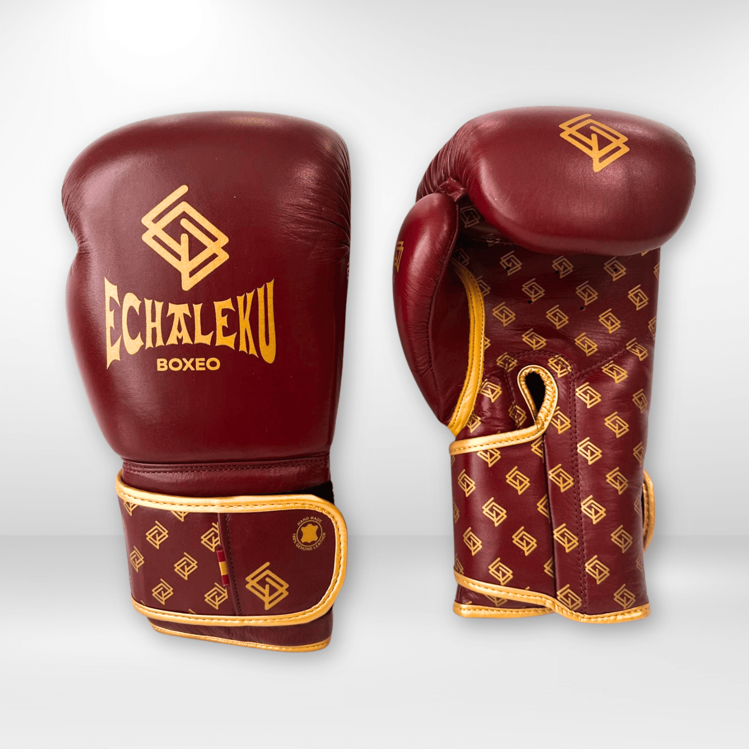GUANTES PREMIUM ENTRENAMIENTO BOXEO AMATEUR: Original. Burdeos y Dorado (V3.0) - Echaleku Boxeo