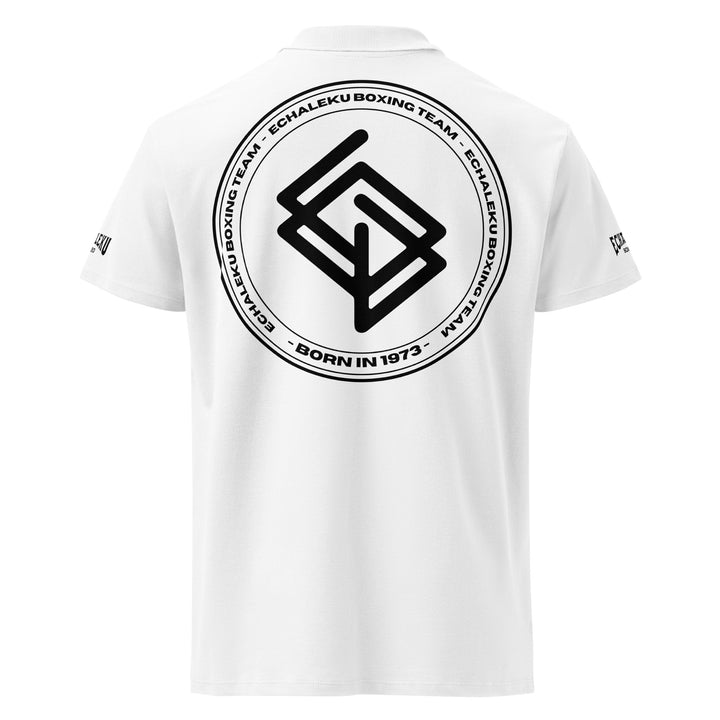 Polo algodón premium UNISEX Casual Echaleku Boxing Team Blanco y negro - Echaleku Boxeo