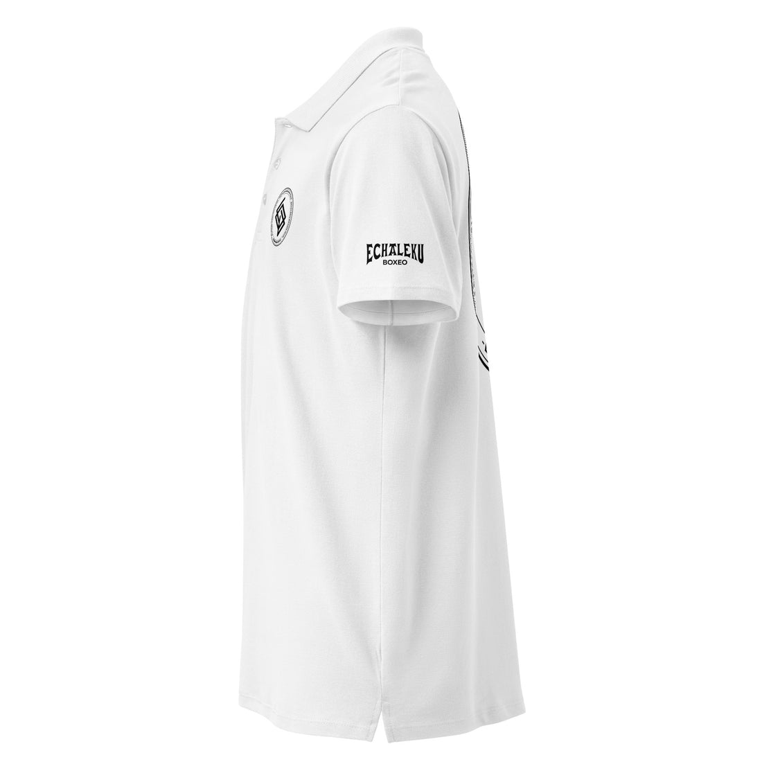 Polo algodón premium UNISEX Casual Echaleku Boxing Team Blanco y negro - Echaleku Boxeo