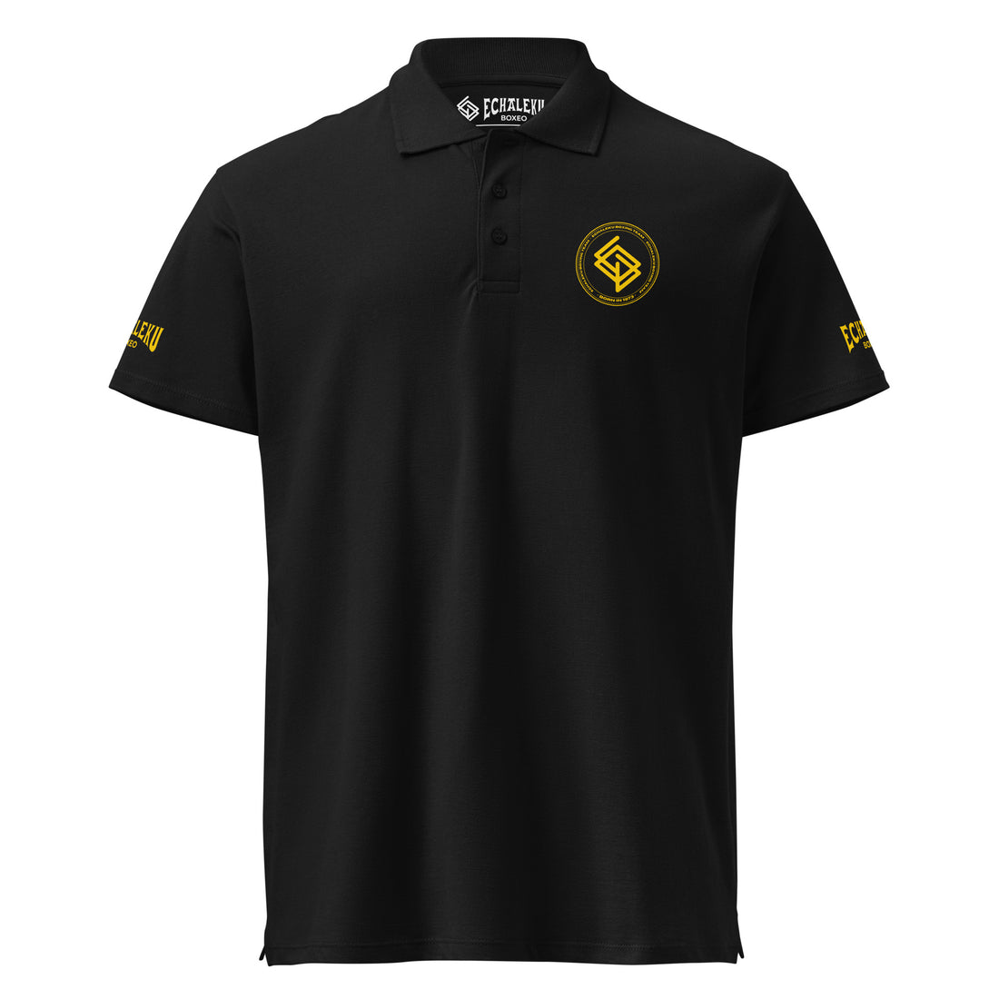 Polo algodón premium UNISEX Casual Echaleku Boxing Team Negro y Dorado - Echaleku Boxeo