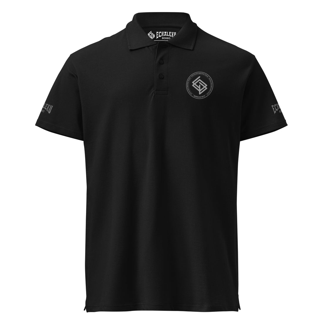 Polo algodón premium UNISEX Casual Echaleku Boxing Team Negro y gris - Echaleku Boxeo