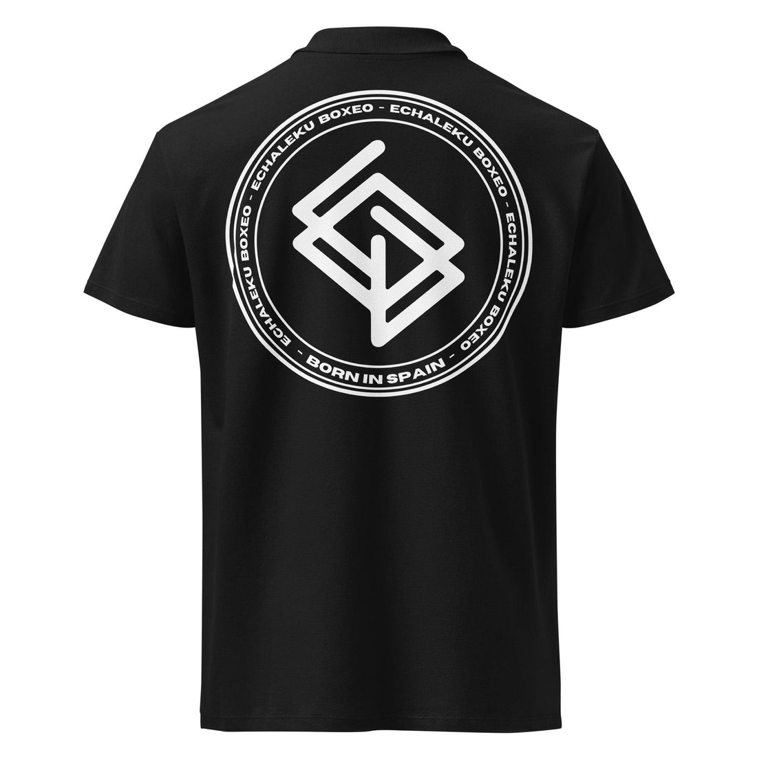 Polo algodón premium UNISEX Casual Negro y blanco. Logo frontal bordado