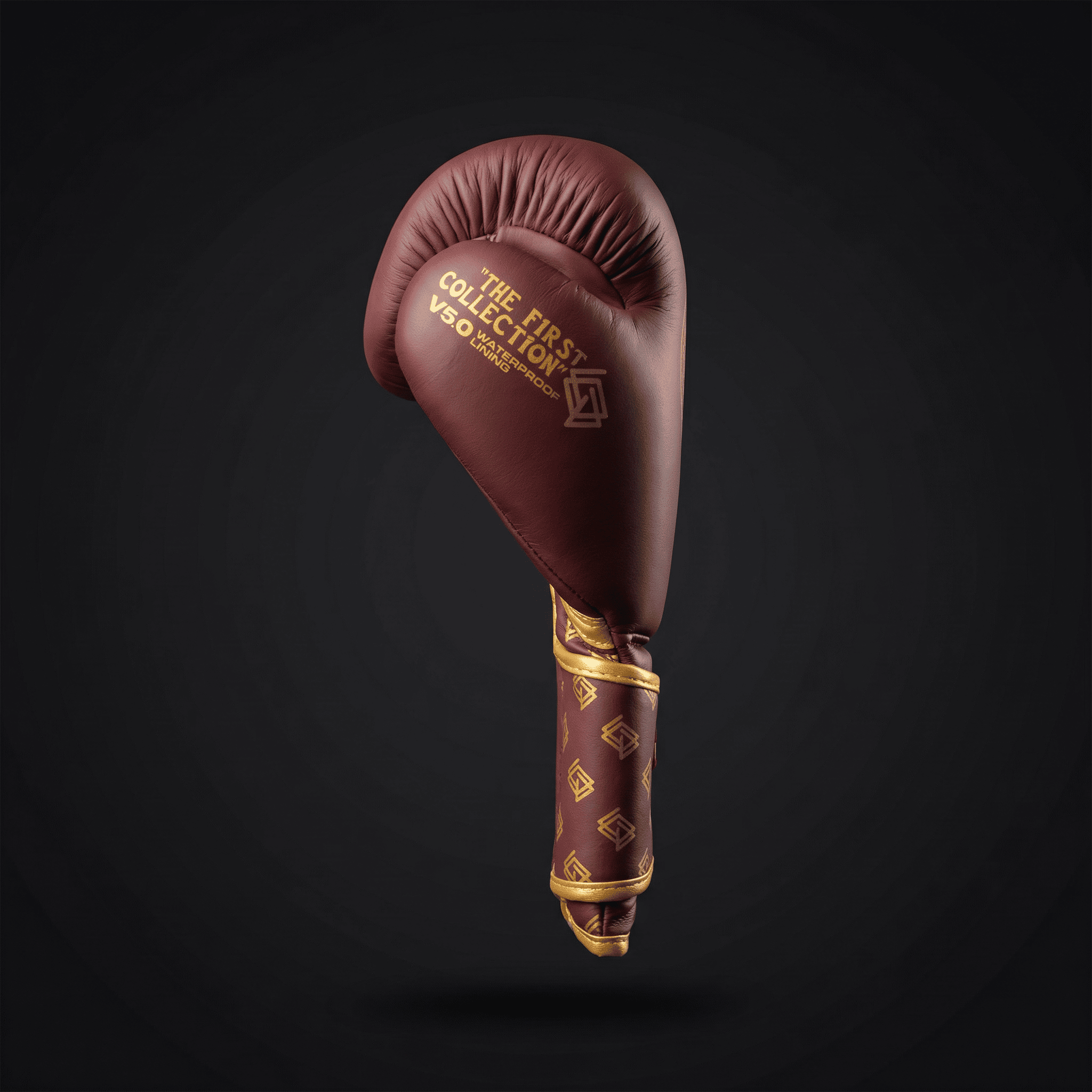 GUANTES BOXEO PREMIUM V5 FORRO 100% WATERPROOF: Original. Burdeos y Dorado (Reserva con entrega en julio)