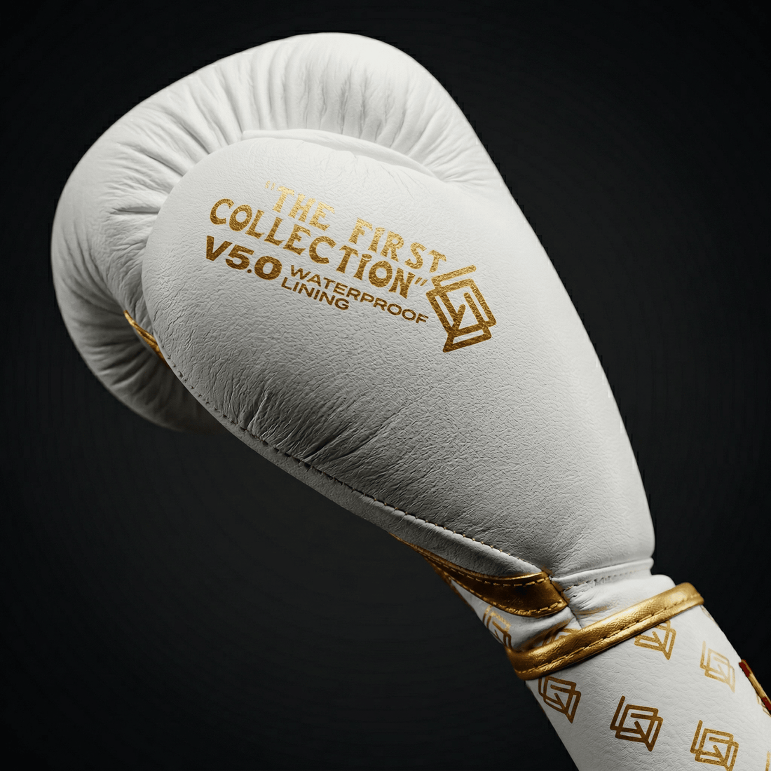 GUANTES BOXEO PREMIUM V5 FORRO 100% WATERPROOF: Glacier. Blanco y Dorado (Reserva con entrega en julio)