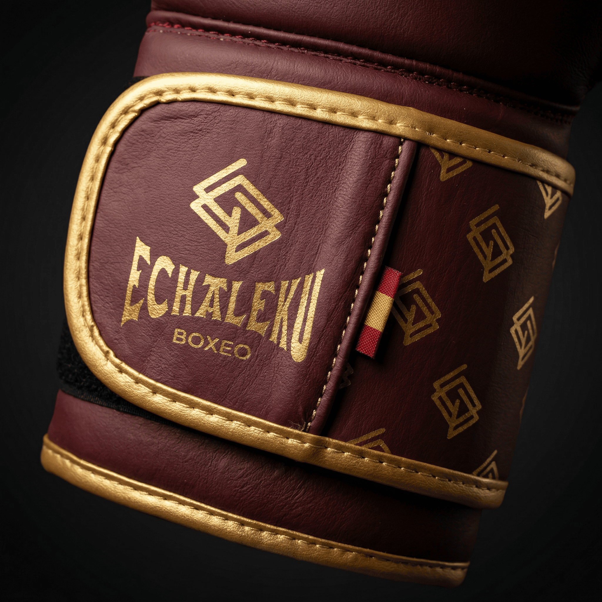 GUANTES BOXEO PREMIUM V5 FORRO 100% WATERPROOF: Original. Burdeos y Dorado (Reserva con entrega en julio)