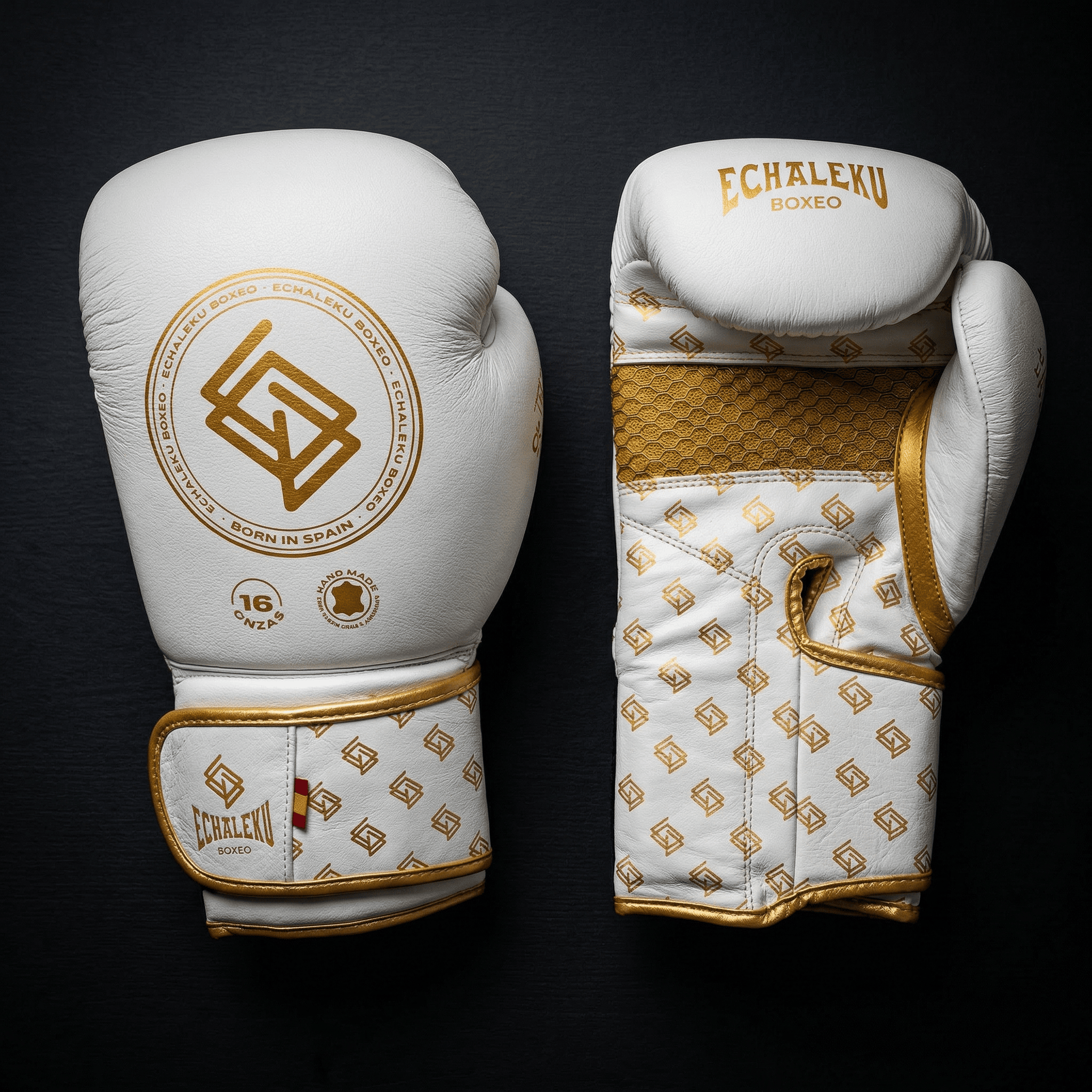 GUANTES BOXEO PREMIUM V5 FORRO 100% WATERPROOF: Glacier. Blanco y Dorado (Reserva con entrega en julio)