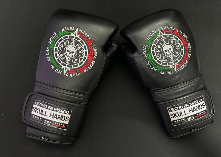 Skull Hands Azteca bordado - Echaleku Boxeo