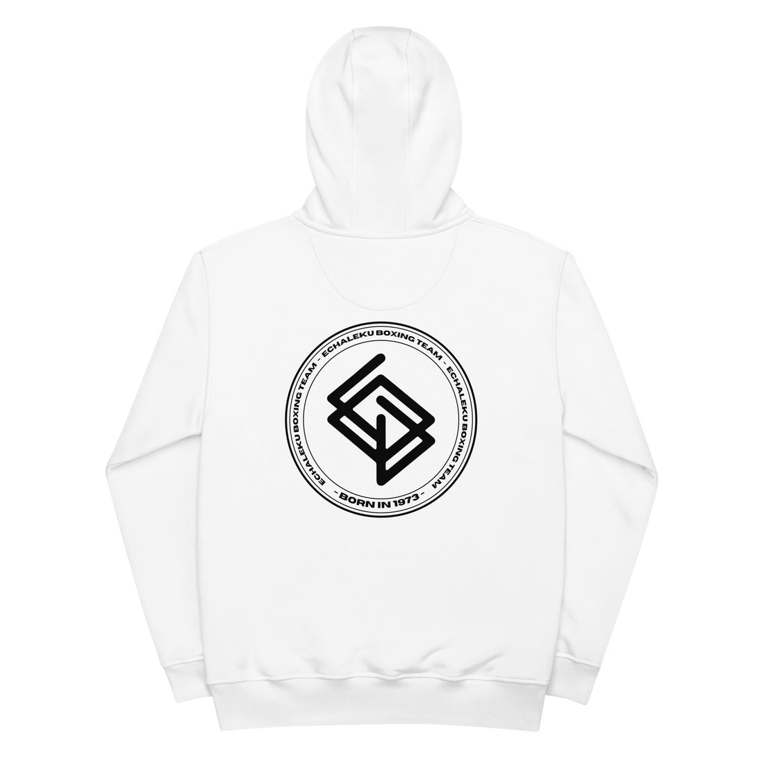 Sudadera bordada capucha Mujer Casual Echaleku Boxing Team Blanco y Negro - Echaleku Boxeo