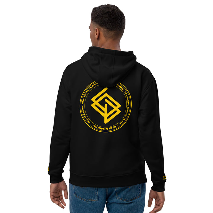 Sudadera bordada capucha HOMBRE Casual Echaleku Boxing Team Negro y Dorado - Echaleku Boxeo