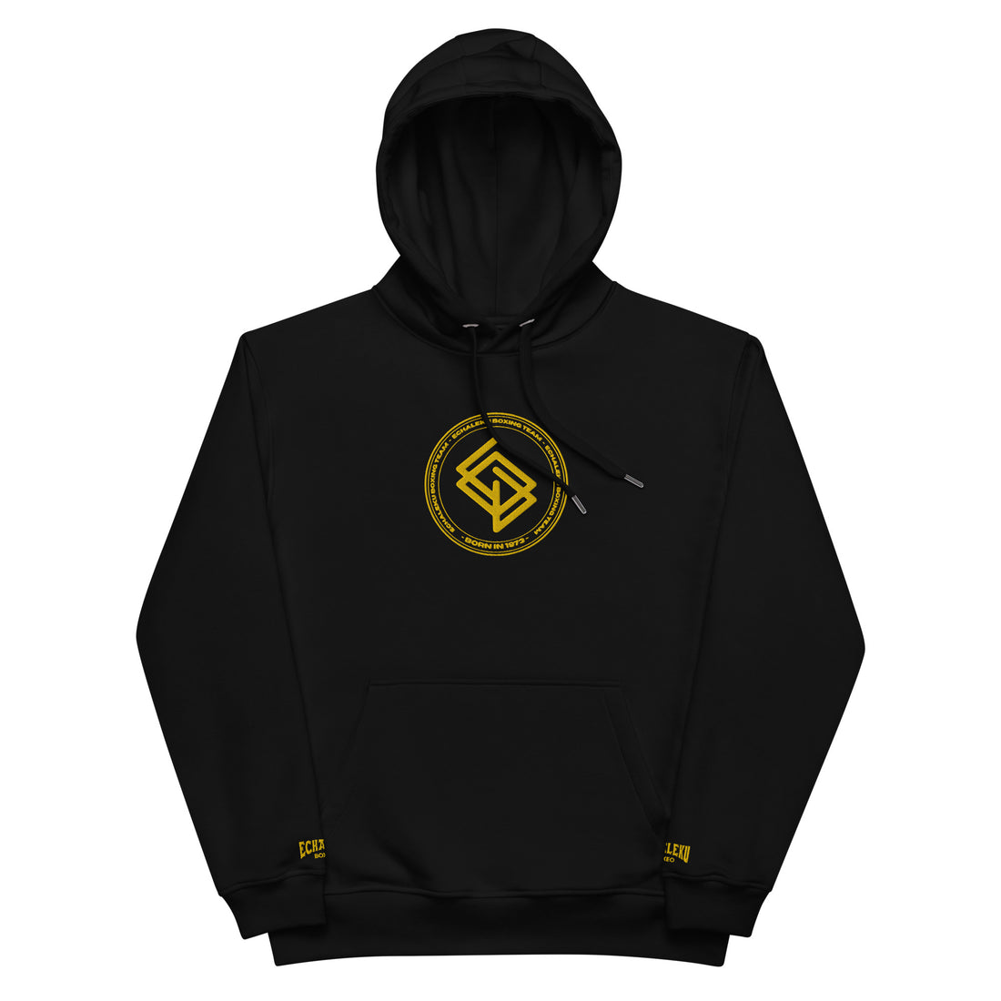 Sudadera bordada capucha Mujer Casual Echaleku Boxing Team Negro y Dorado - Echaleku Boxeo