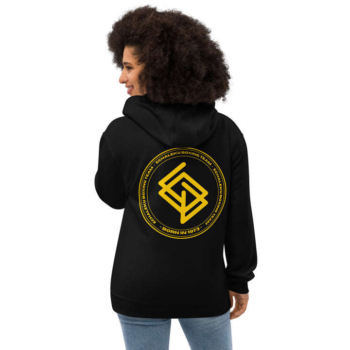 Sudadera bordada capucha Mujer Casual Echaleku Boxing Team Negro y Dorado - Echaleku Boxeo