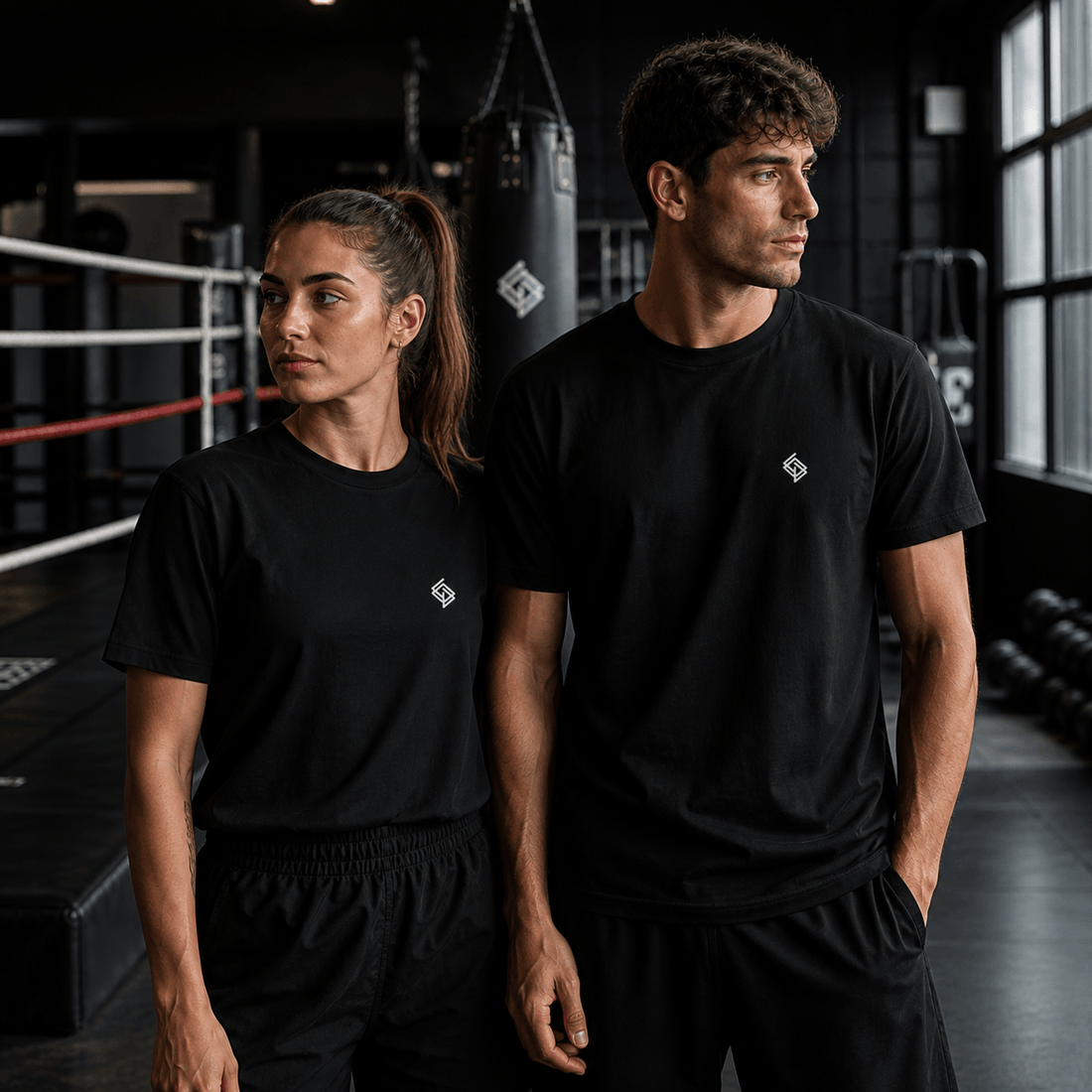 Camiseta Unisex Básica Echaleku Boxeo logo RING 100% algodón