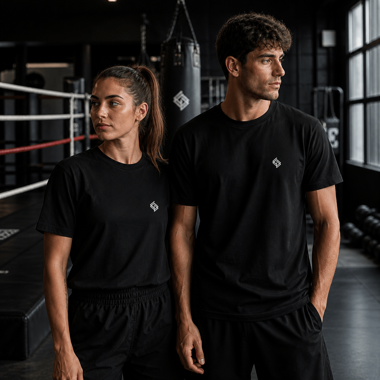 Camiseta Unisex Básica Echaleku Boxeo logo RING 100% algodón