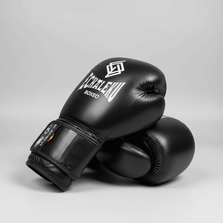 GUANTES PREMIUM ELEMENT ENTRENAMIENTO BOXEO AMATEUR: Negro y Plateado