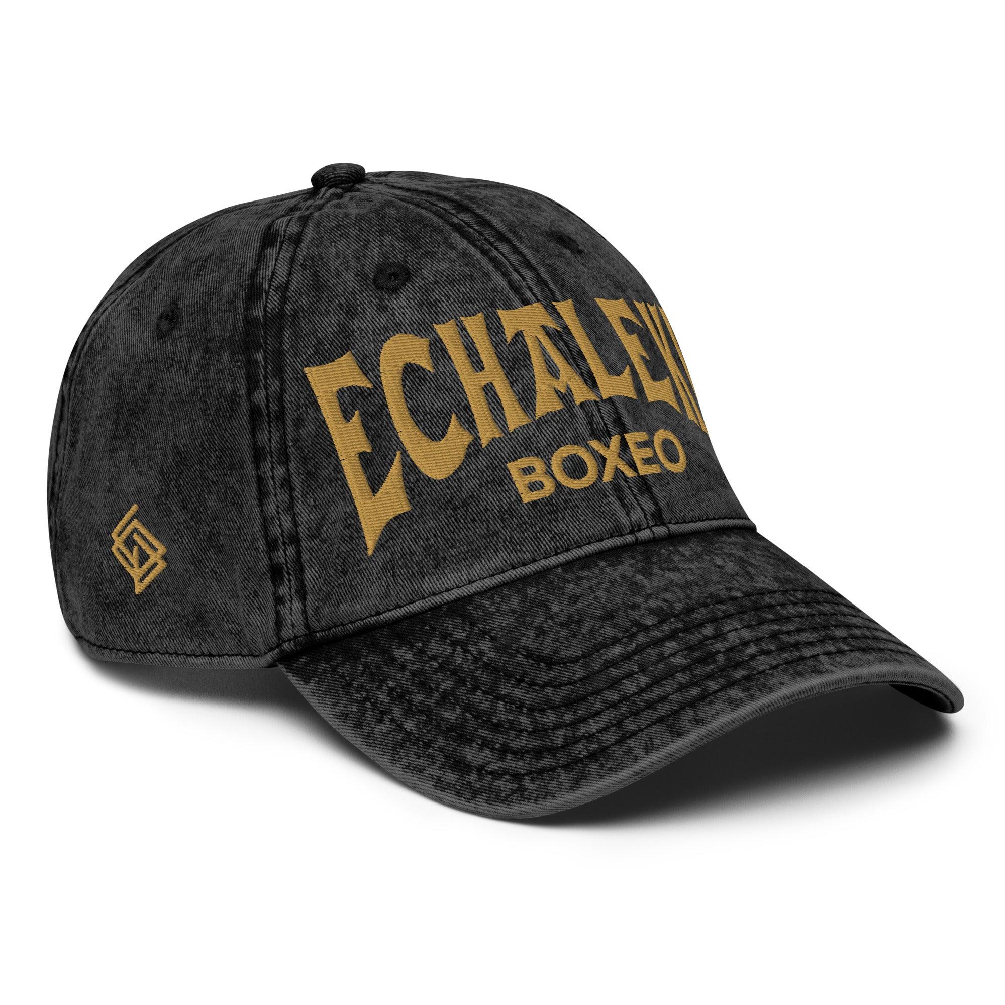 Gorra Vintage Algodón Negra y Dorado