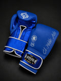 Guantes de boxeo Guanajuato Cantera Azul, vista del dorso y la palma