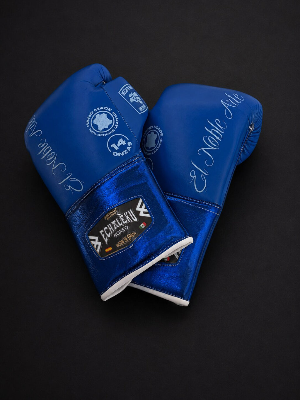 Guantes de boxeo de cuerdas Guanajuato Cantera Azul, vista de los dorsos