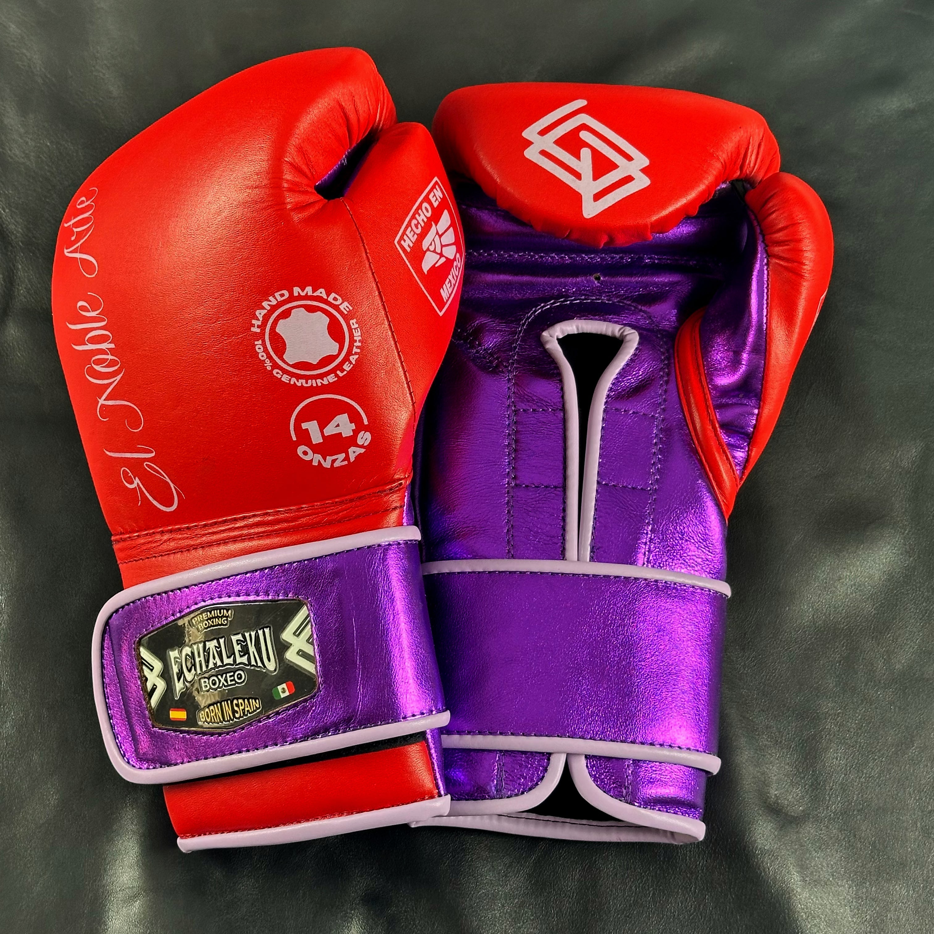 Guantes de boxeo Guanajuato Sangre Púrpura de Echaleku Boxeo, segunda vista