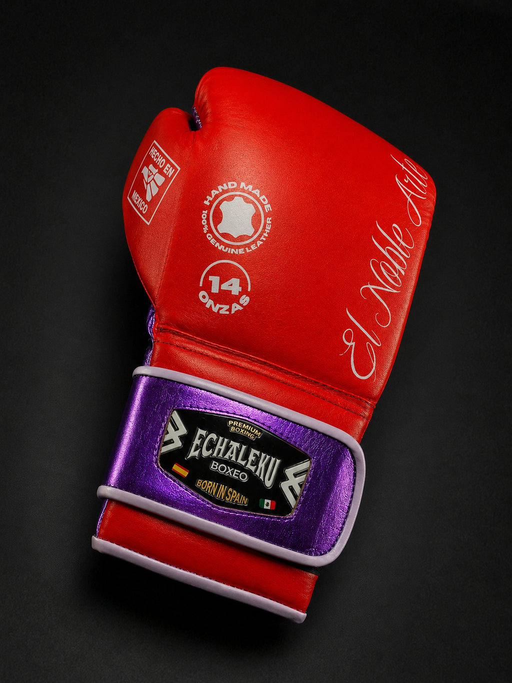 Guantes de boxeo Guanajuato Sangre Púrpura, vista individual