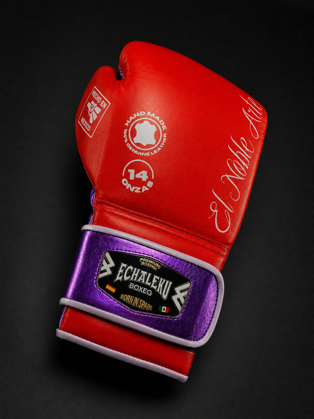 Guantes de boxeo Guanajuato Sangre Púrpura, vista individual