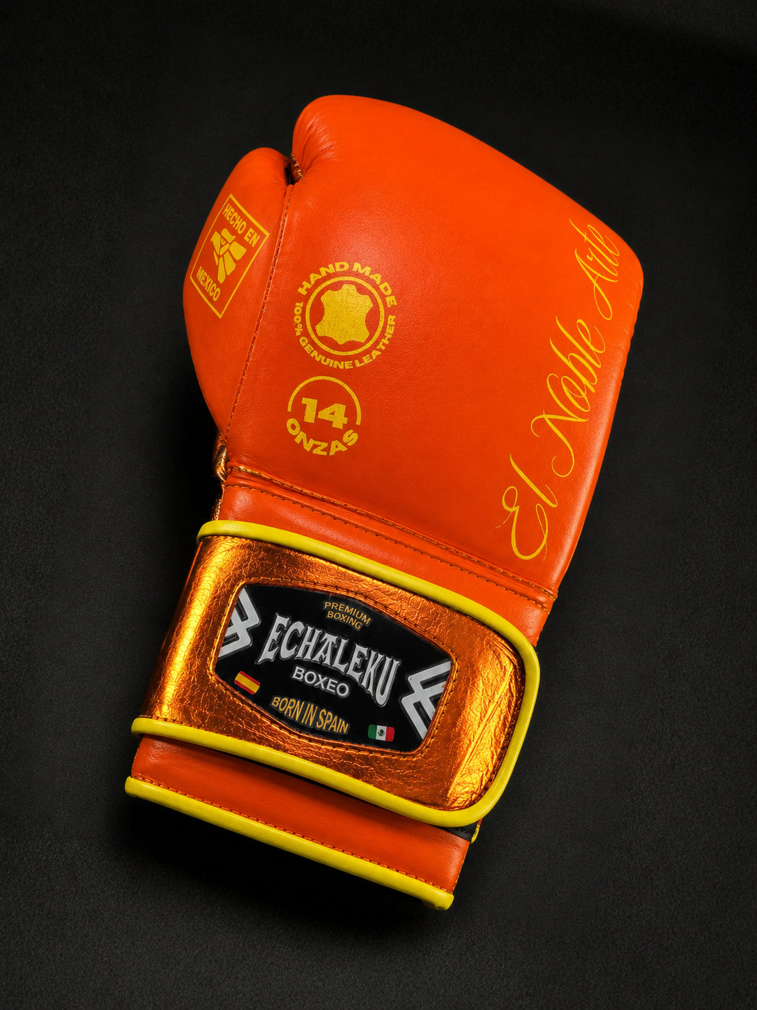 Guantes de boxeo Guanajuato Teja Coral, vista individual