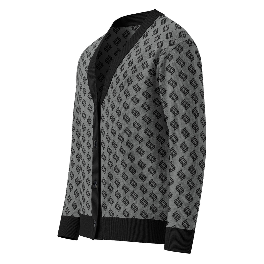 Cardigan de punto V-neck negro y gris