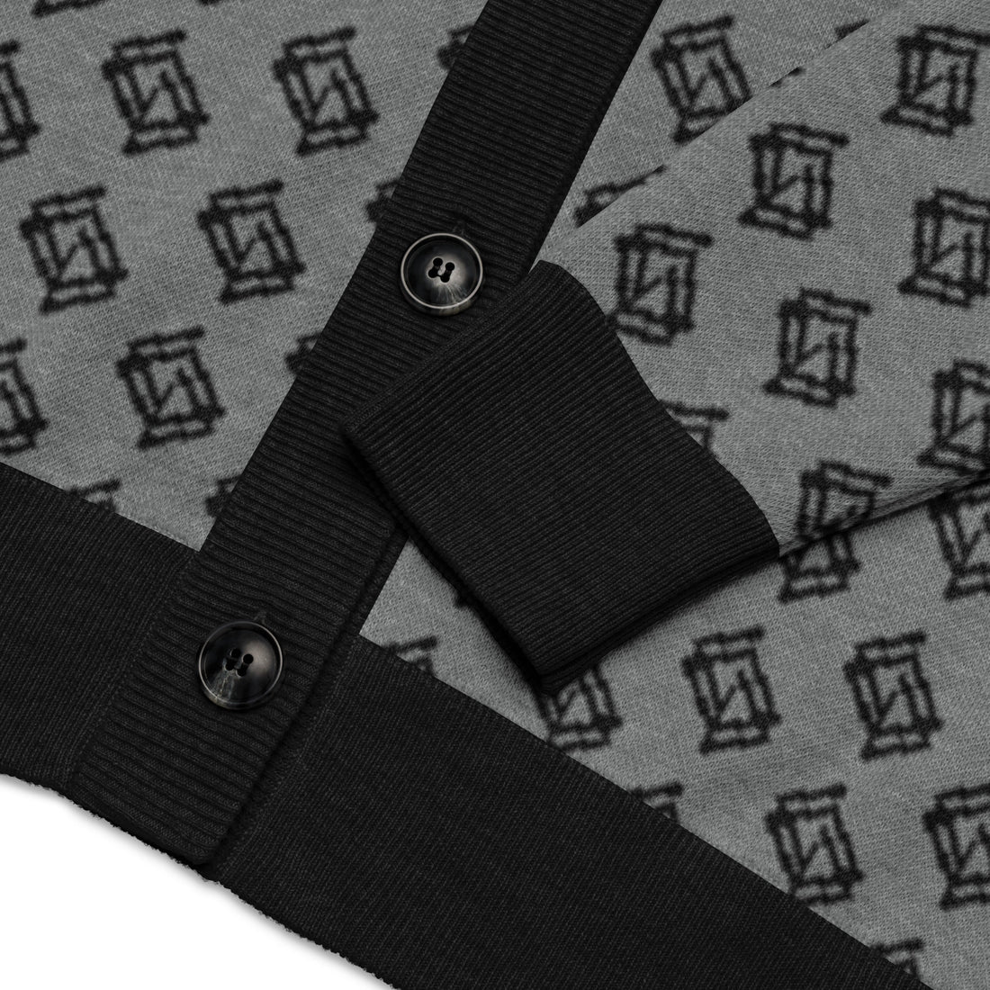 Cardigan de punto V-neck negro y gris