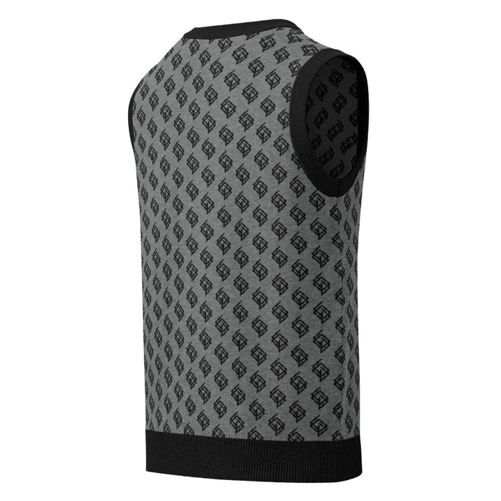 Suéter de punto V-neck negro y gris