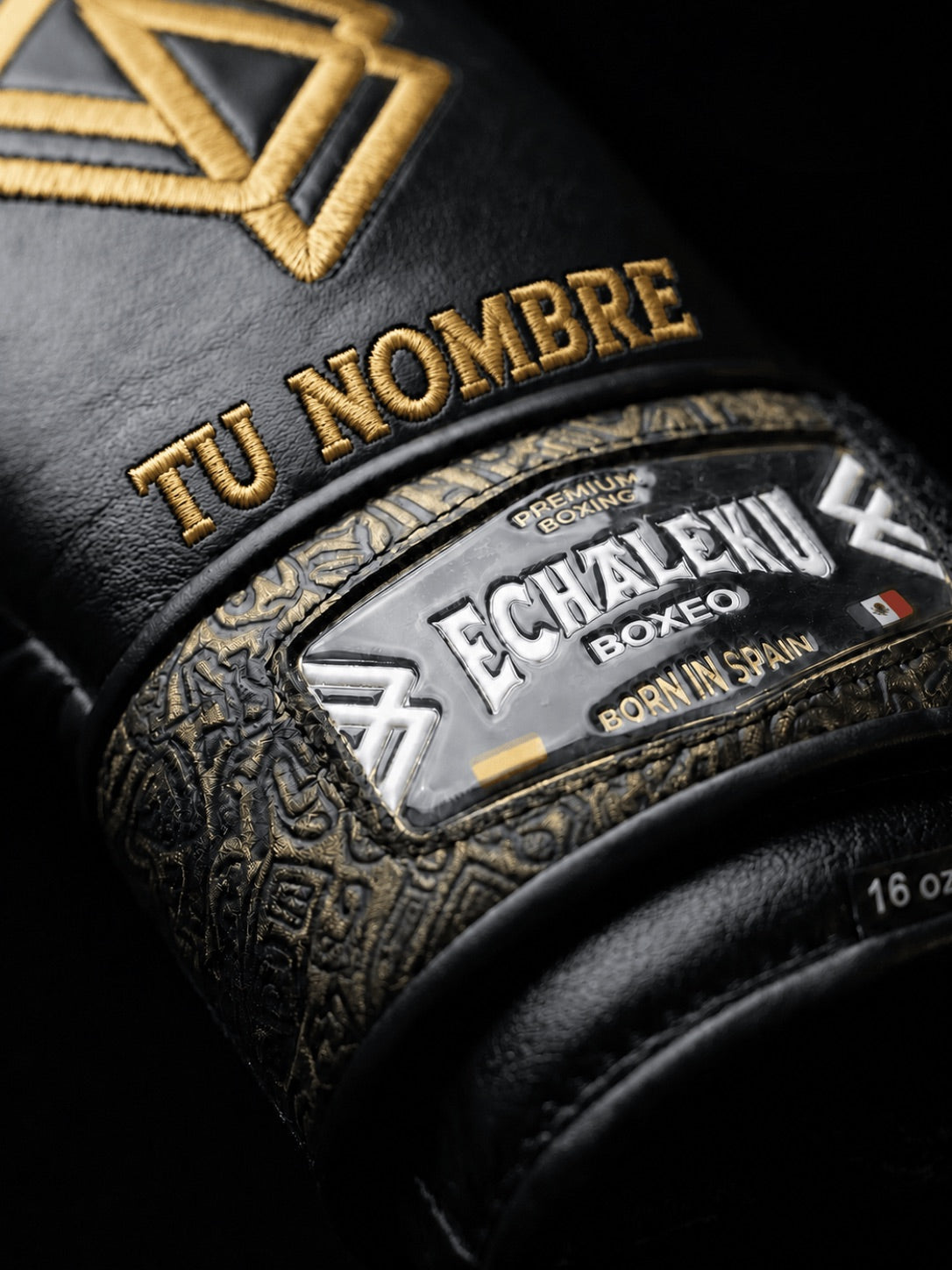 Guantes Oro del Inframundo con nombre Echaleku Boxeo
