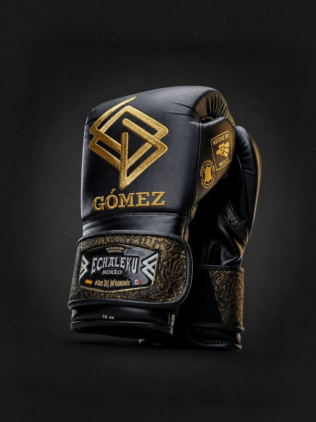 Guantes Oro del Inframundo con nombre Echaleku Boxeo