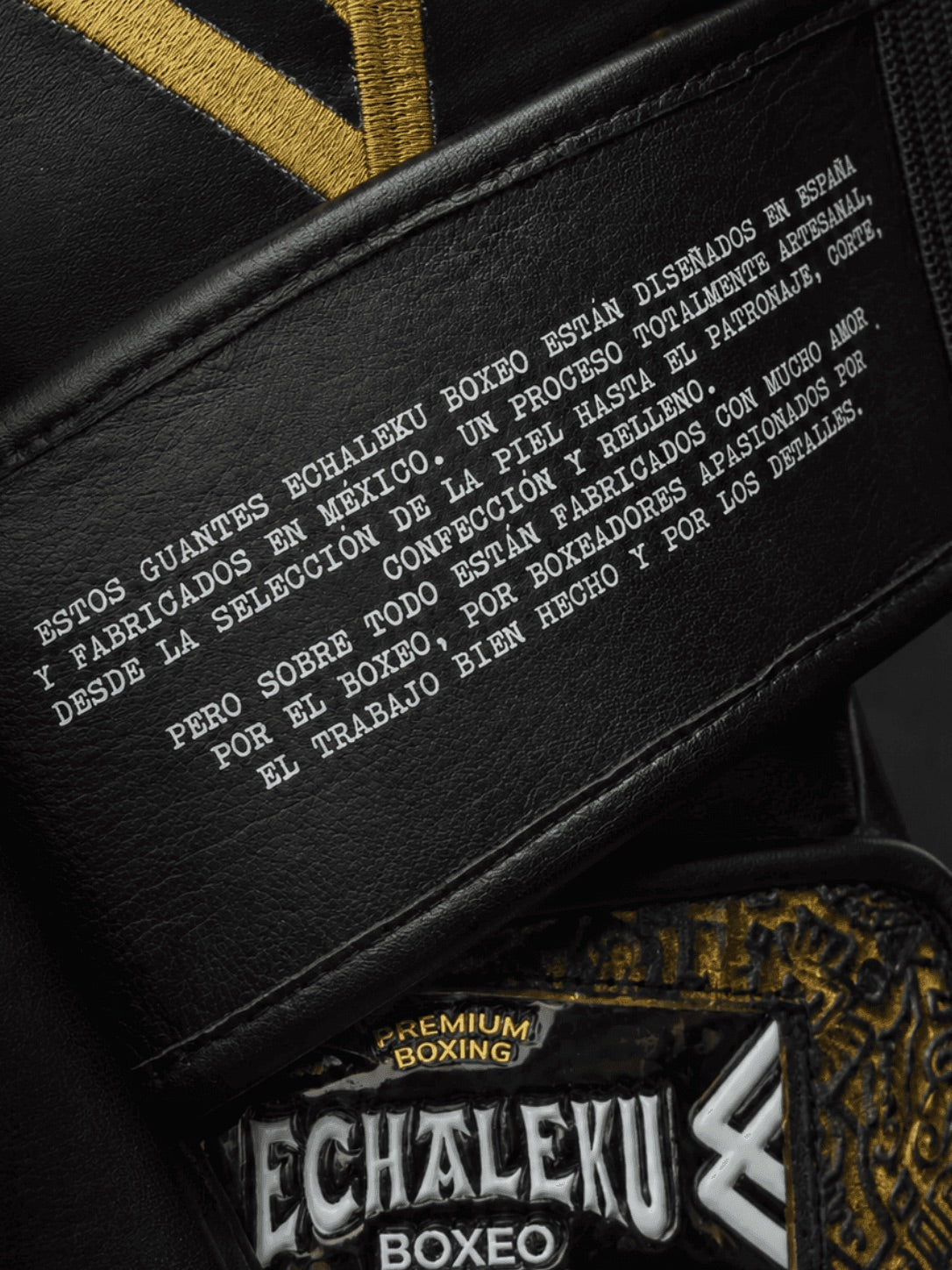 Guantes Oro del Inframundo con nombre Echaleku Boxeo