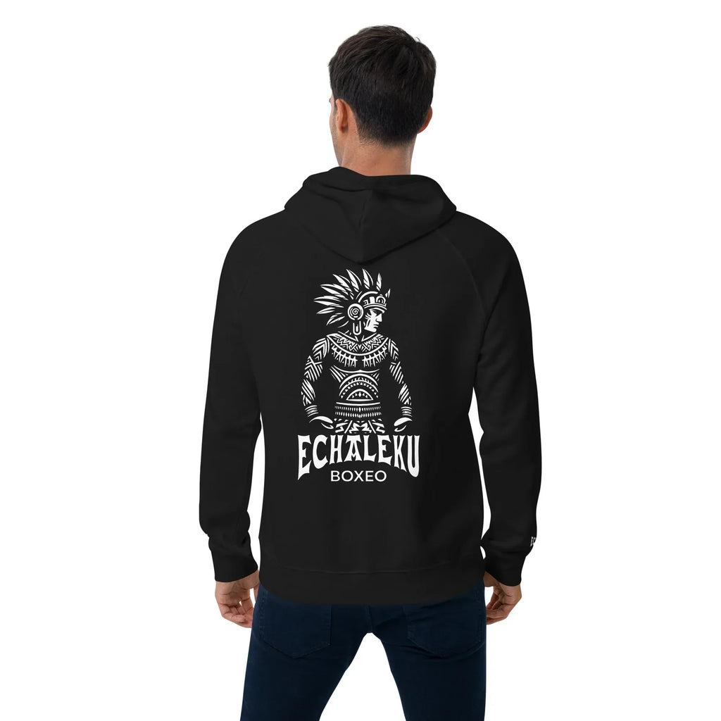 Sudadera Bordada Capucha Unisex Indio Mexicano Boxeador - Echaleku Boxeo